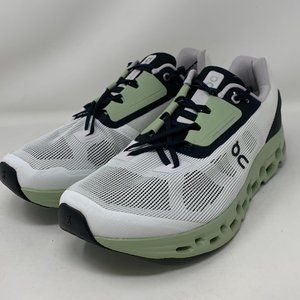 On Running Men's White, Light Green & Black Cloudmonster Sneakers